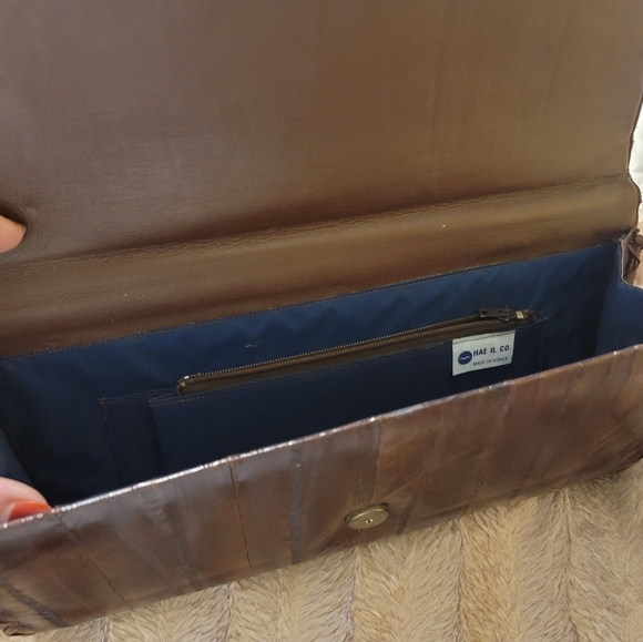 Vintage Eel Skin Leather Clutch - Picture 7 of 9